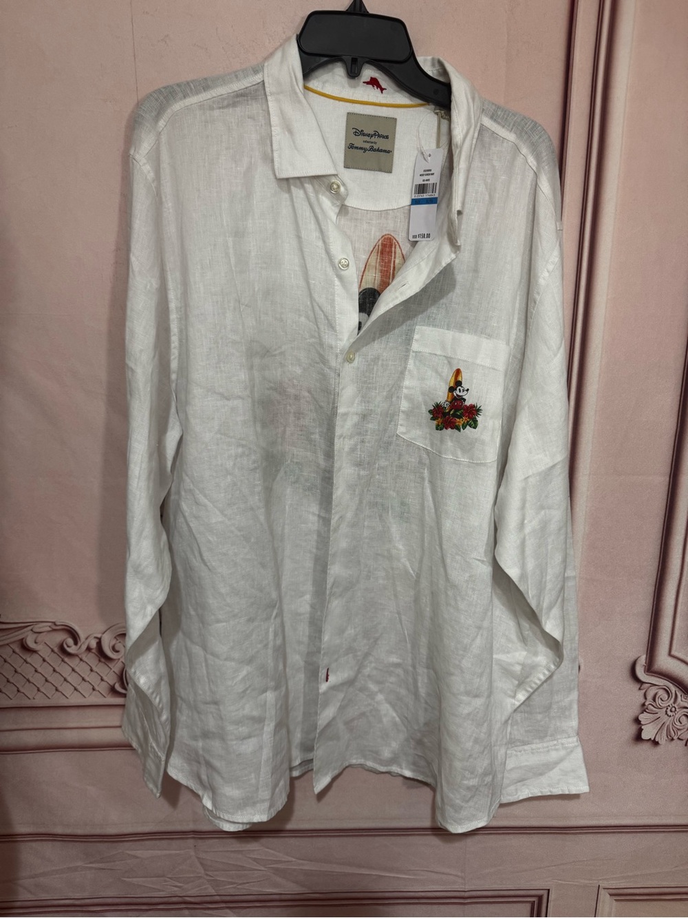Disney Parks Tommy Bahama Mickey Mouse Long Sleeve Linen Shirt Men’s XL New!